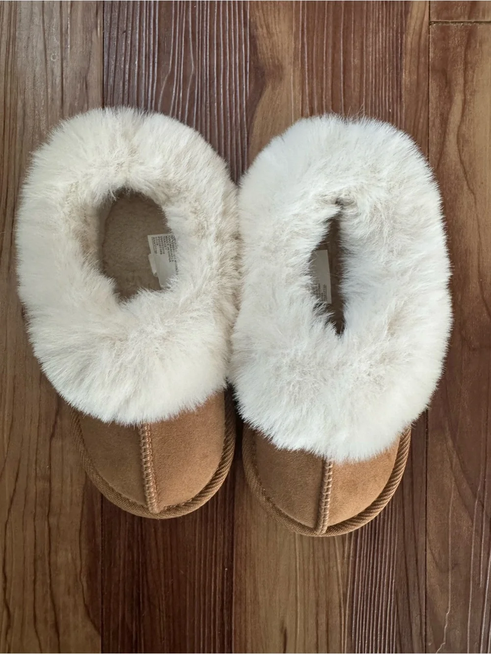 Kids Faux-Shearling Slippers in Chestnut Brown